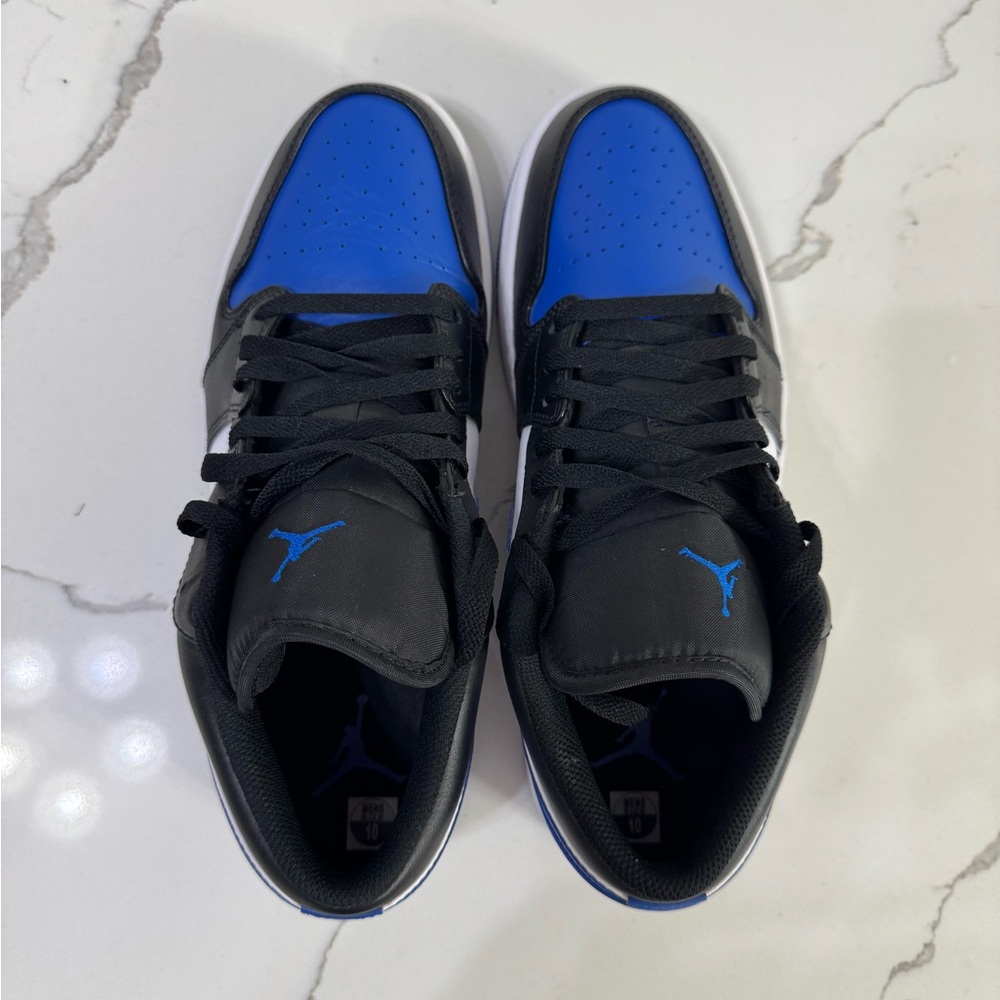 Men’s Nike Air Jordan Low Sneakers in Black, Blue, and White size 10 - Picture 6 of 7